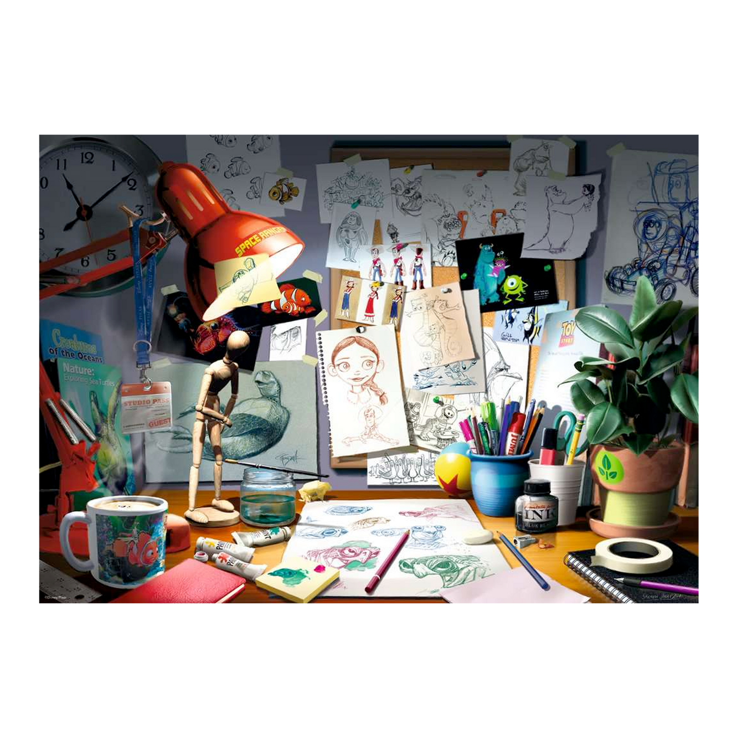 Puzzle Ravensburger - Le bureau de l’artiste Disney Pixar