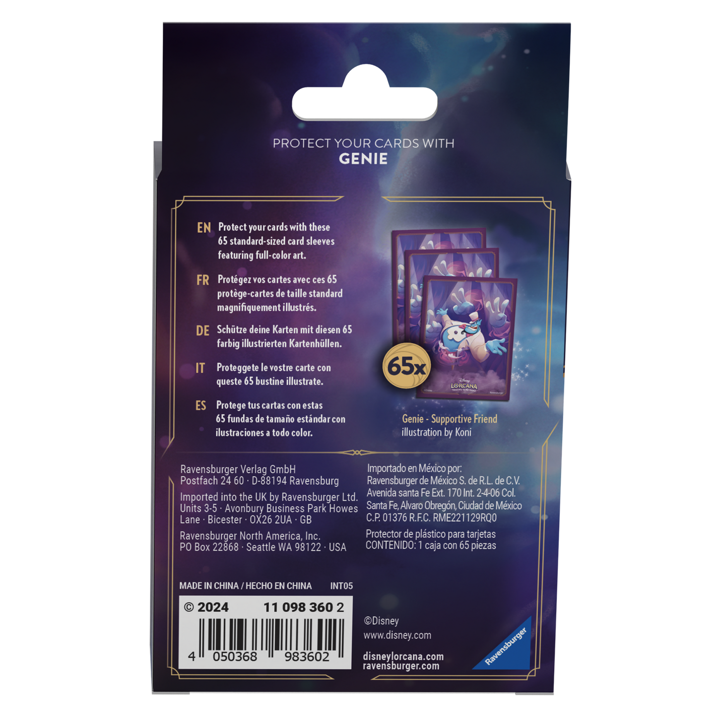 Disney Lorcana TCG Ravensburger - Protège-cartes/Sleeves (Génie C4)