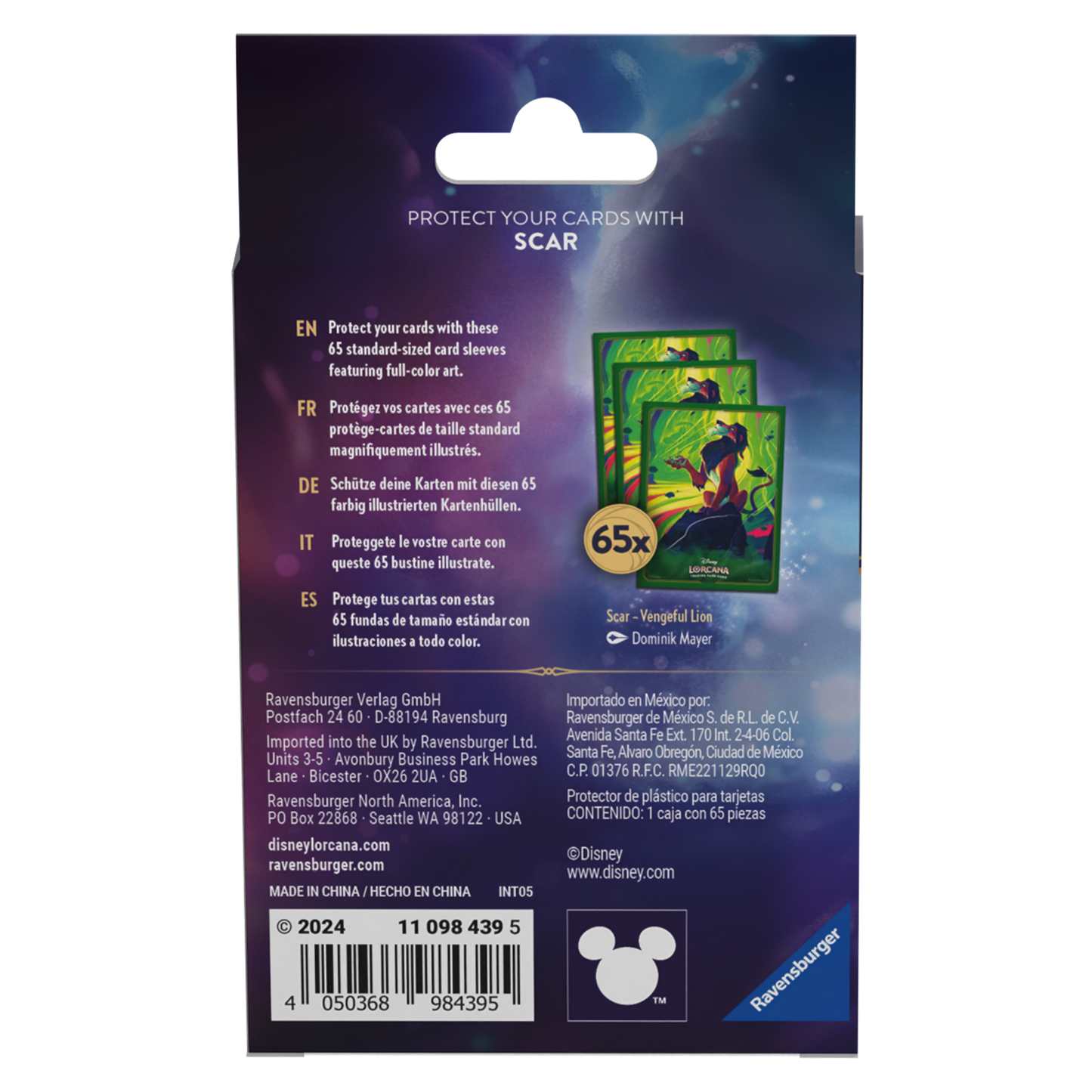 Disney Lorcana TCG Ravensburger - Protège-cartes/Sleeves (Scar)